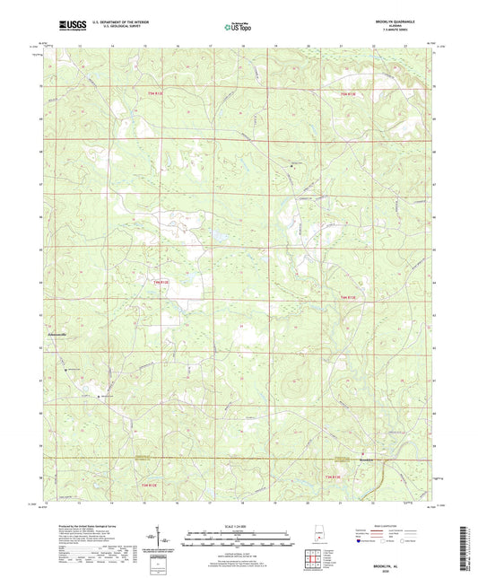 Brooklyn Alabama US Topo Map Image