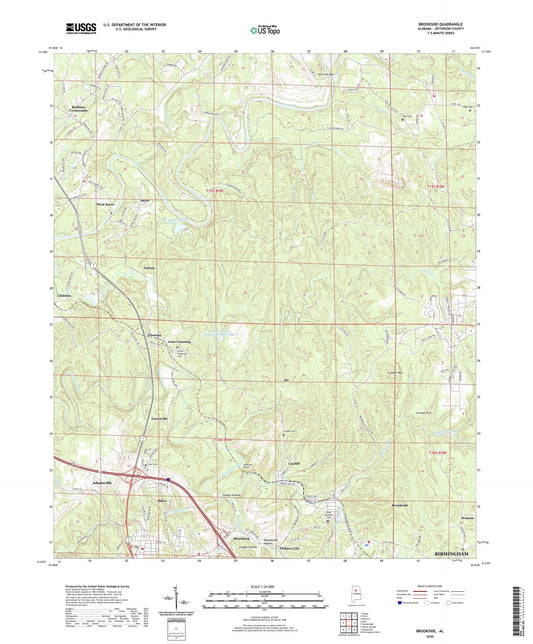 Brookside Alabama US Topo Map Image