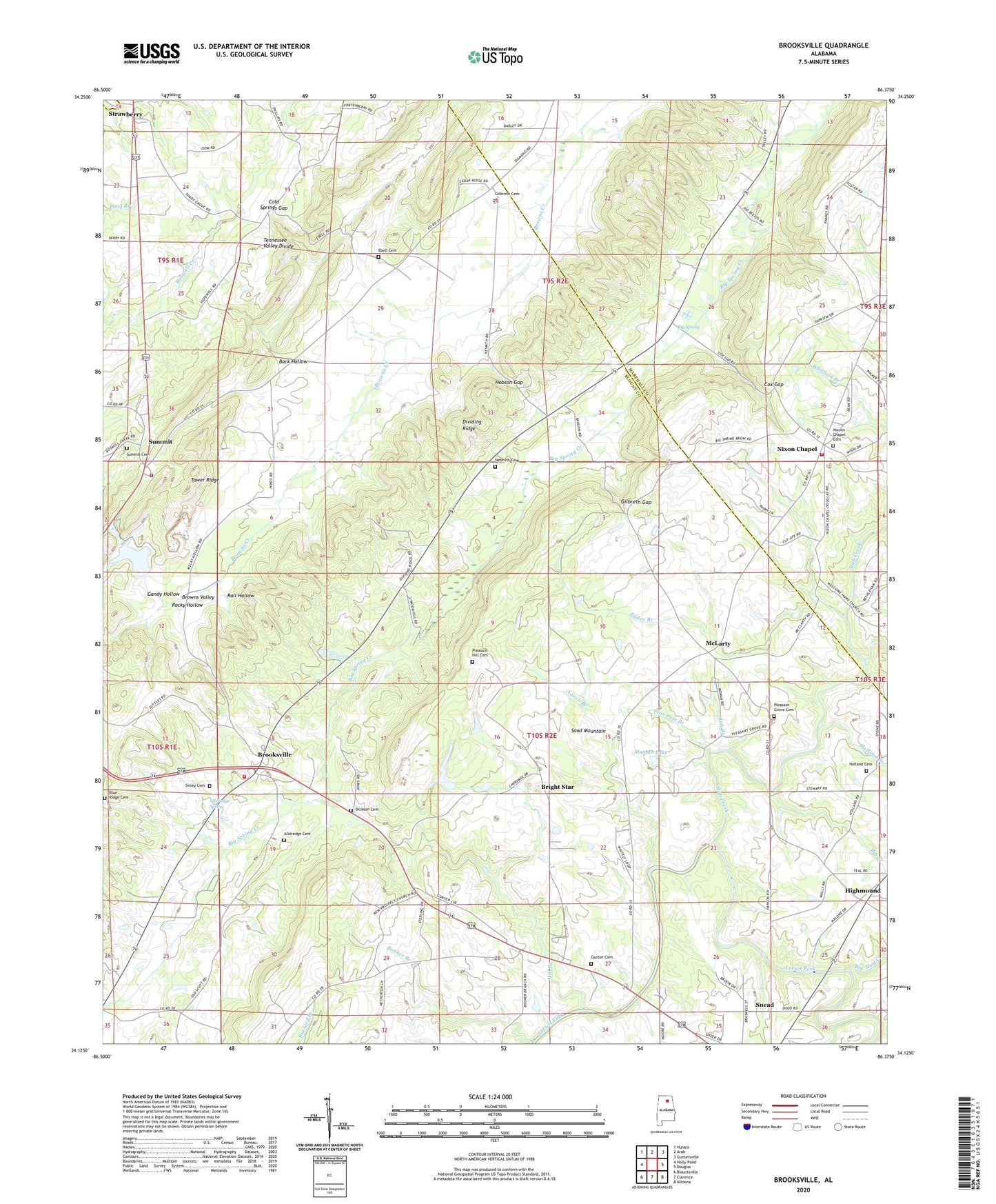 Brooksville Alabama US Topo Map Image