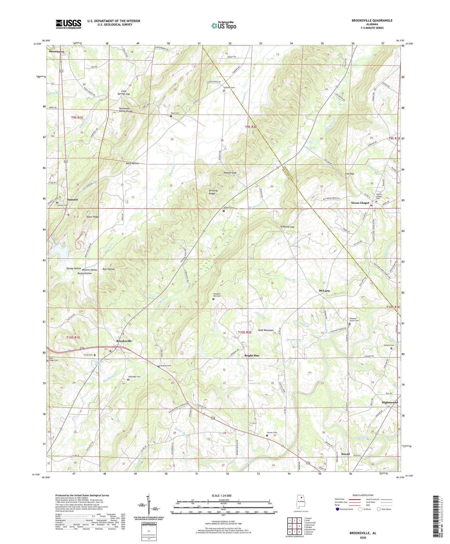 Brooksville Alabama US Topo Map Image