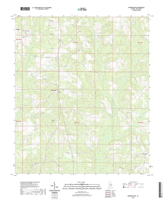 Brundidge NW Alabama US Topo Map Image