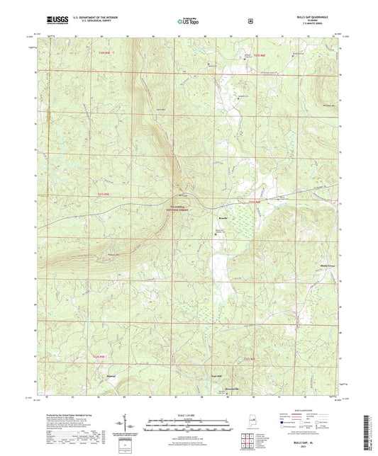 Bulls Gap Alabama US Topo Map Image