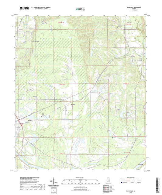Burnsville Alabama US Topo Map Image
