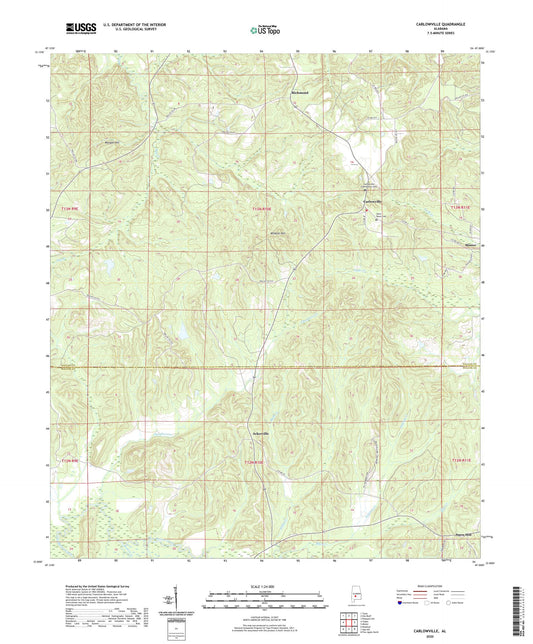 Carlowville Alabama US Topo Map Image