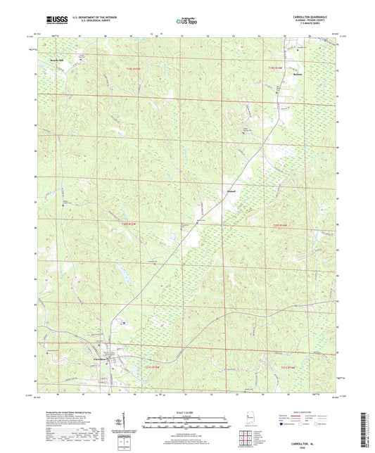 Carrollton Alabama US Topo Map Image