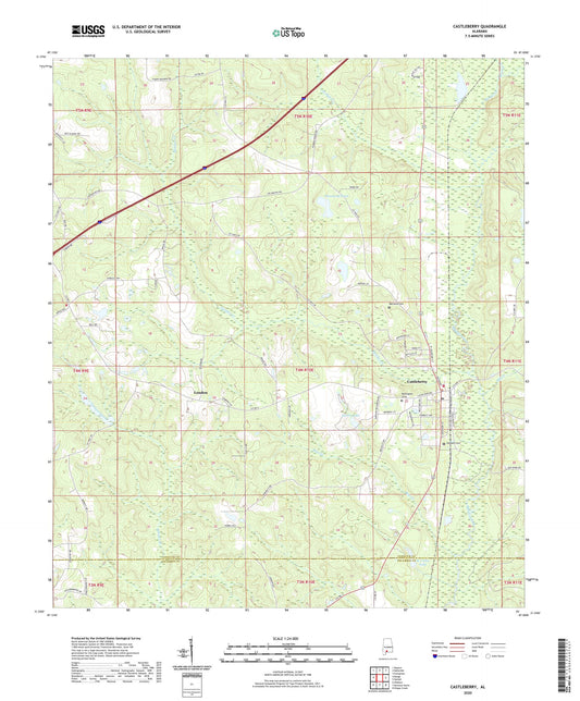 Castleberry Alabama US Topo Map Image