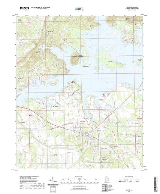Centre Alabama US Topo Map Image