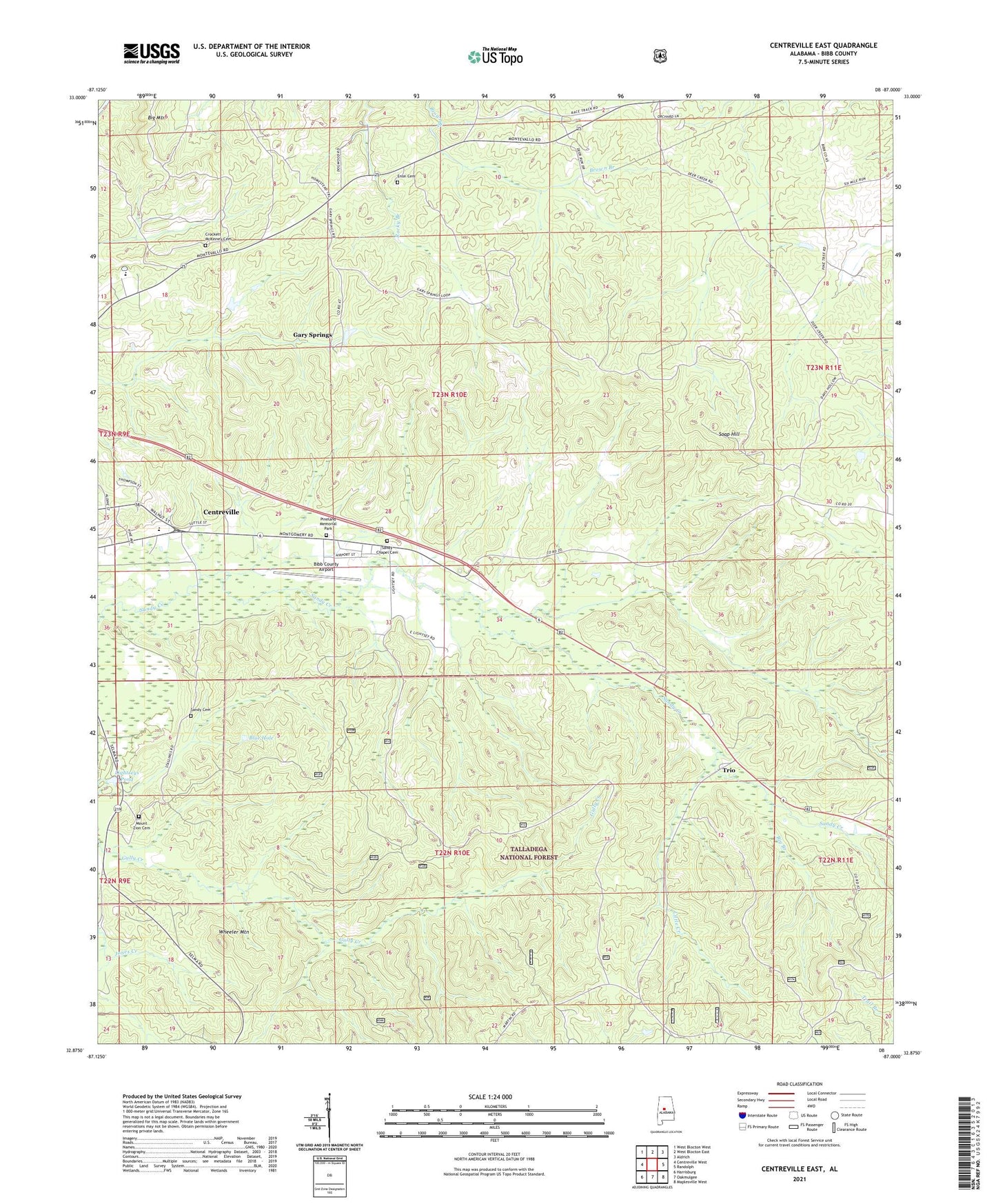 Centreville East Alabama US Topo Map Image
