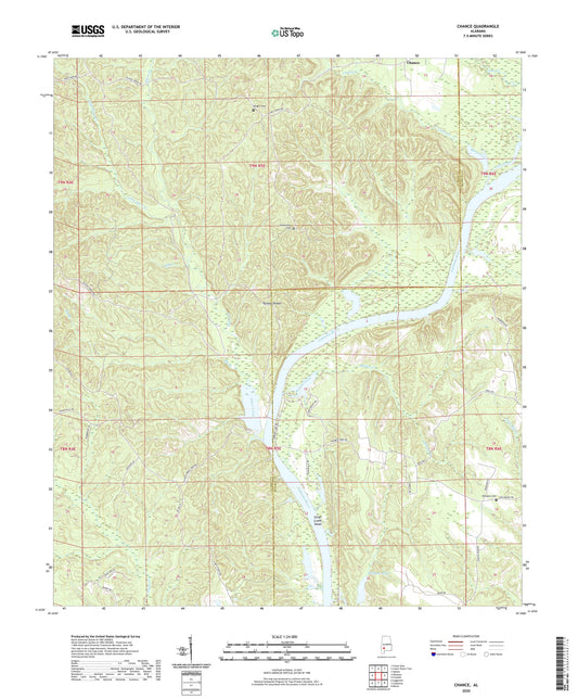 Chance Alabama US Topo Map Image