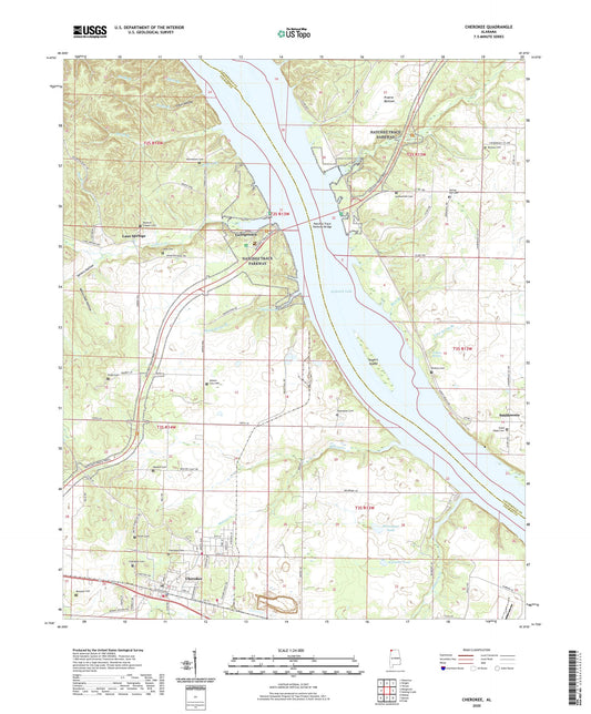 Cherokee Alabama US Topo Map Image