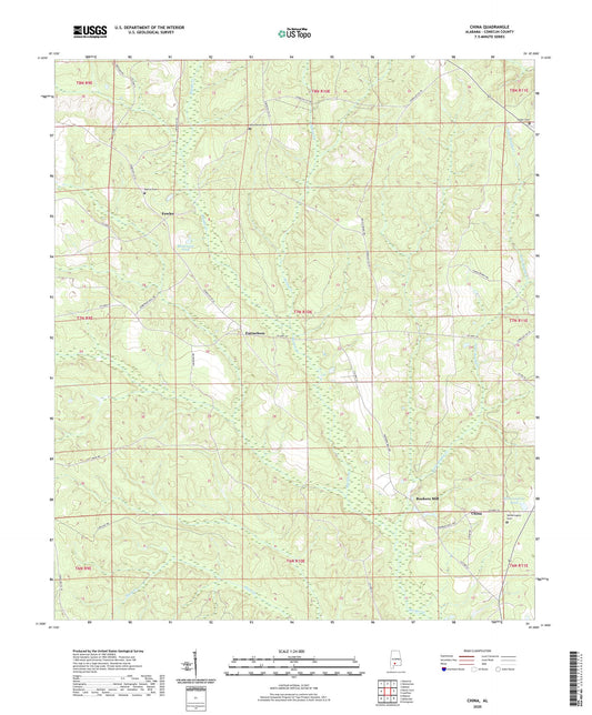 China Alabama US Topo Map Image