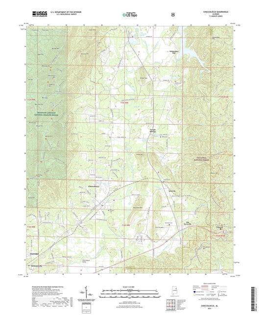 Choccolocco Alabama US Topo Map Image