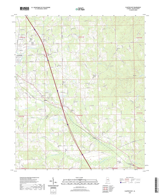 Clanton East Alabama US Topo Map Image