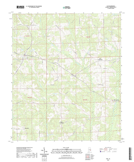 Clio Alabama US Topo Map Image