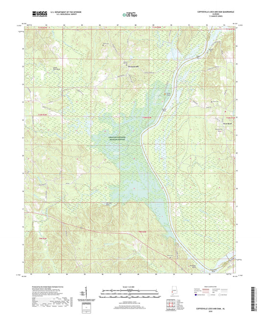 Coffeeville Lock And Dam Alabama US Topo Map Image