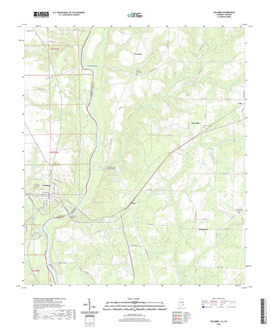 Columbia Alabama US Topo Map Image