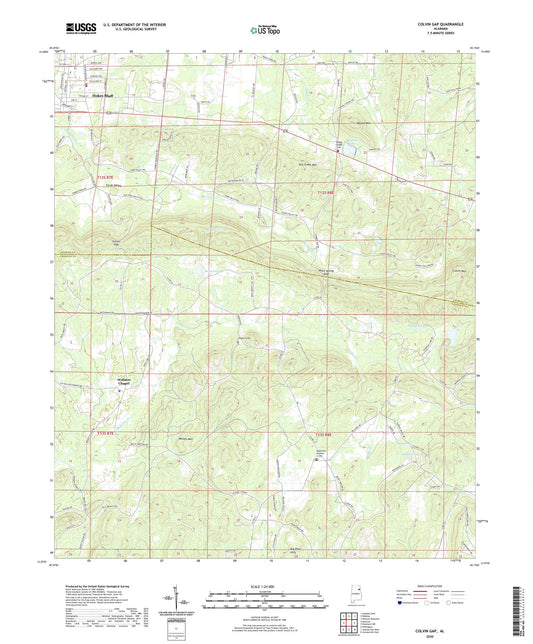 Colvin Gap Alabama US Topo Map Image