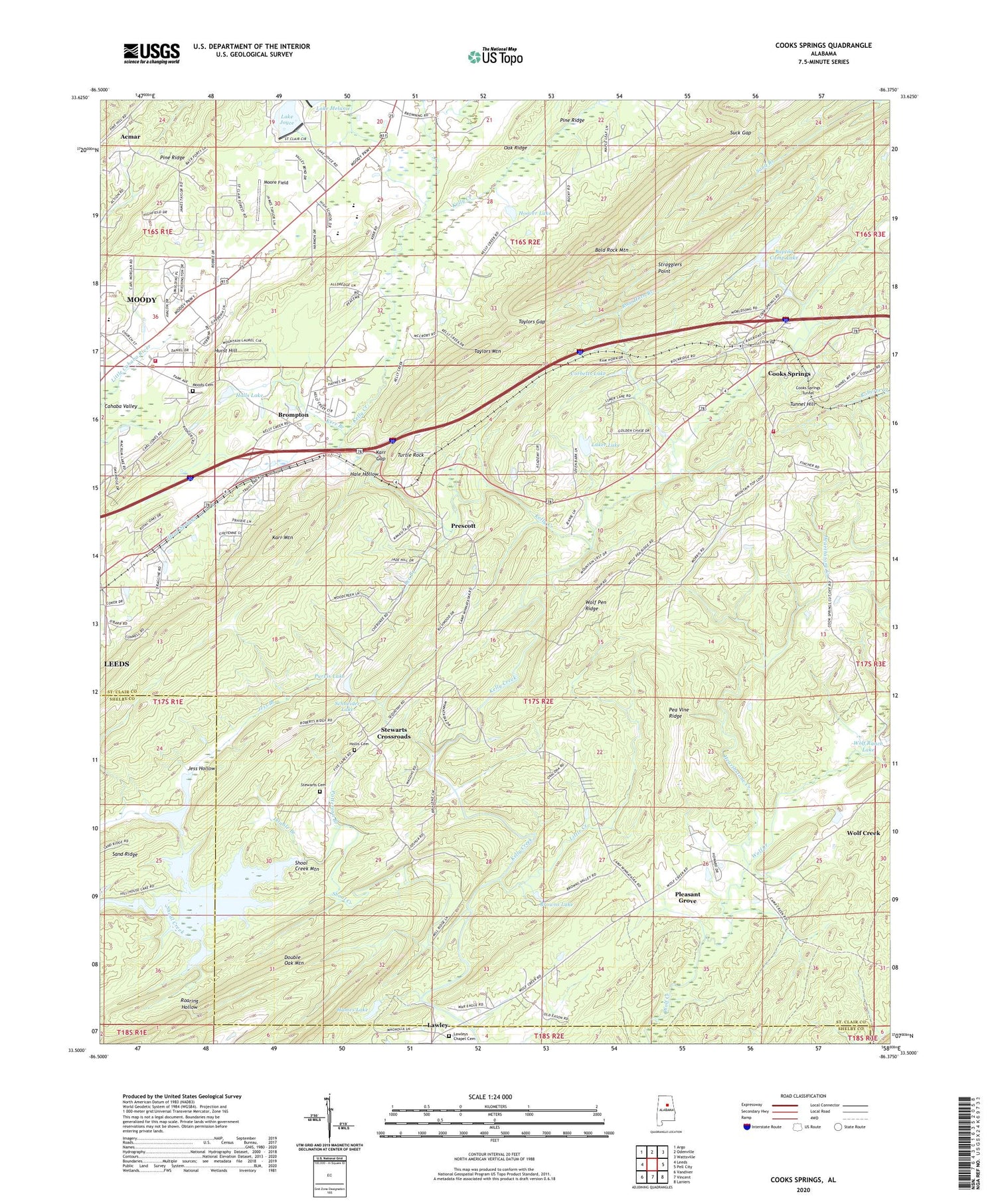 Cooks Springs Alabama US Topo Map Image