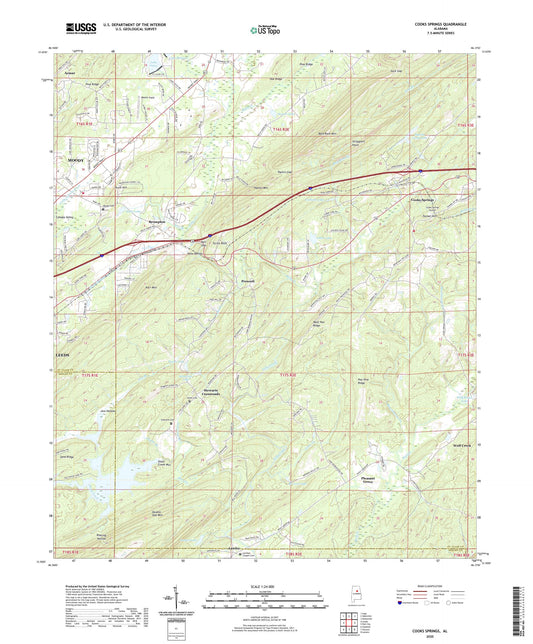 Cooks Springs Alabama US Topo Map Image