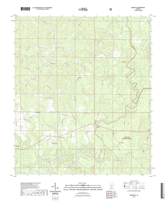 Damascus Alabama US Topo Map Image