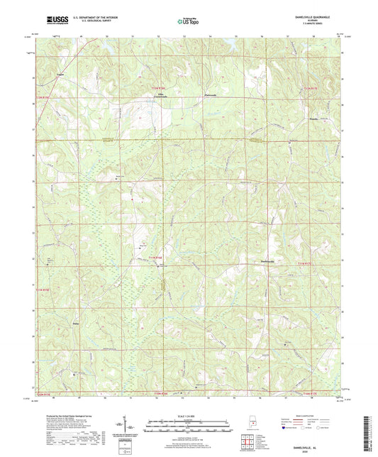 Danielsville Alabama US Topo Map Image