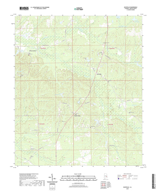 Davisville Alabama US Topo Map Image