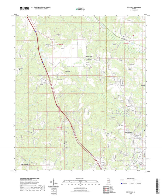 Deatsville Alabama US Topo Map Image