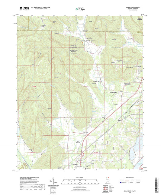 Doran Cove Alabama US Topo Map Image