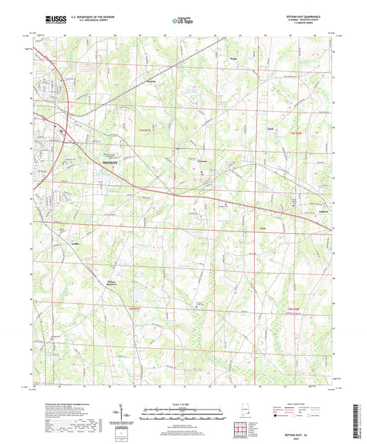 Dothan East Alabama US Topo Map Image