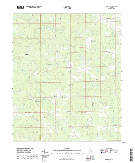 Dudleyville Alabama US Topo Map Image