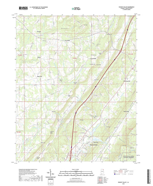 Dugout Valley Alabama US Topo Map Image
