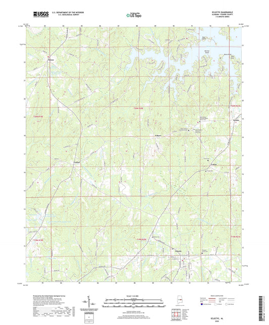 Eclectic Alabama US Topo Map Image
