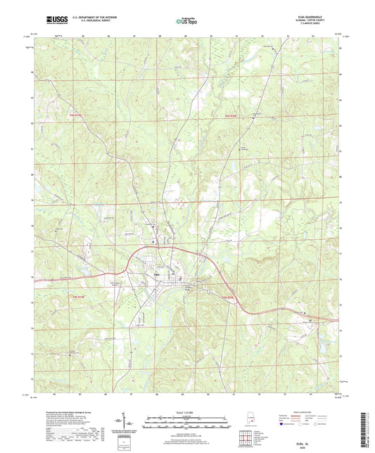 Elba Alabama US Topo Map Image