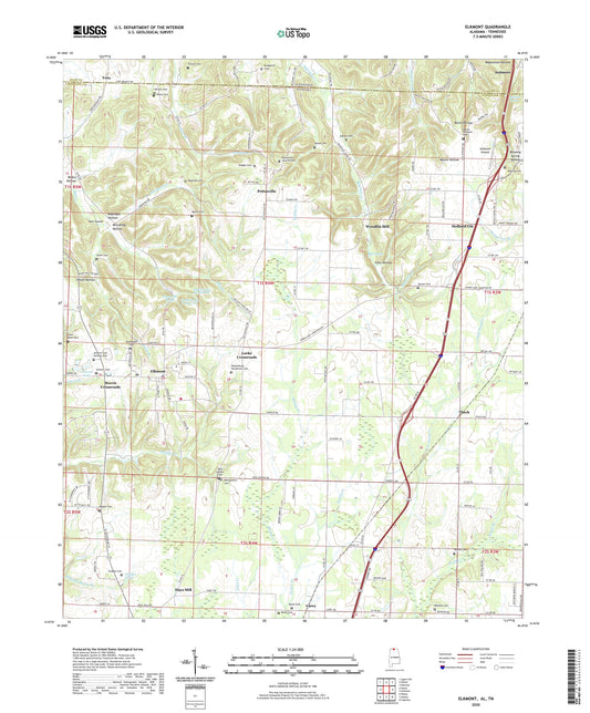 Elkmont Alabama US Topo Map Image