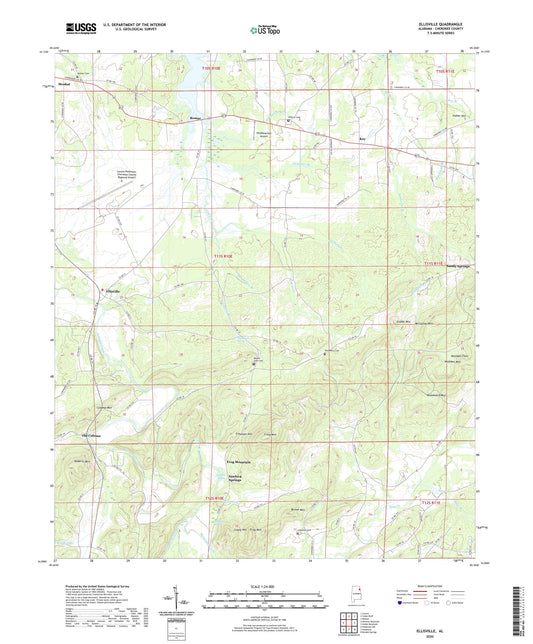 Ellisville Alabama US Topo Map Image