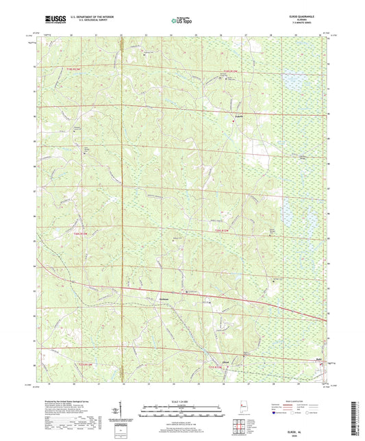 Elrod Alabama US Topo Map Image