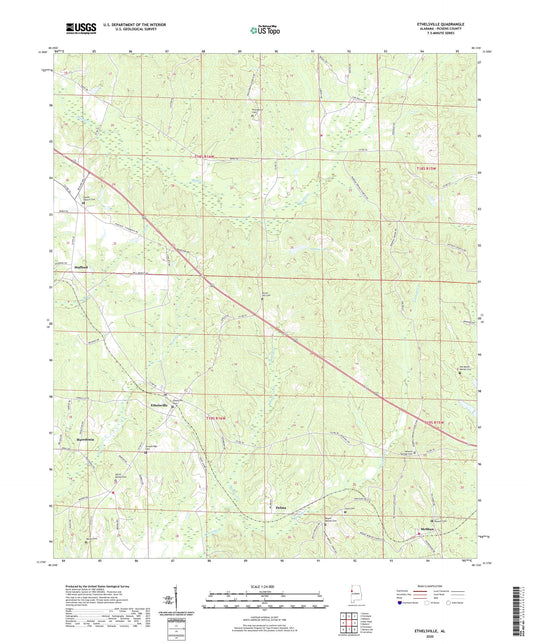 Ethelsville Alabama US Topo Map Image