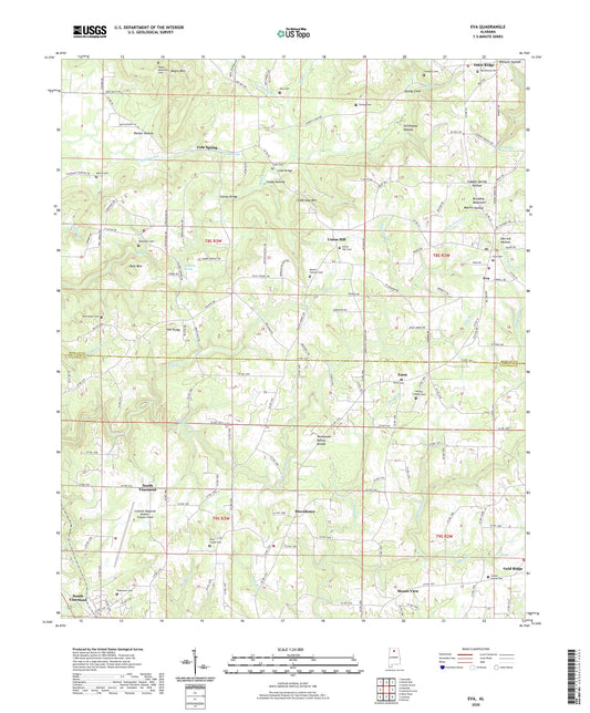 Eva Alabama US Topo Map Image
