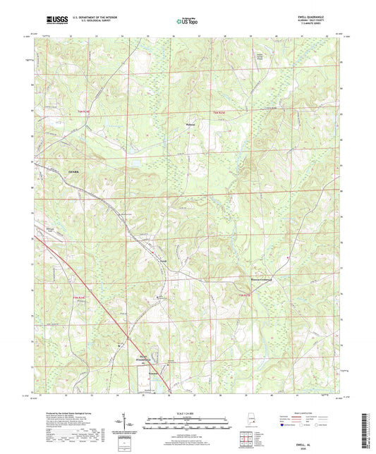 Ewell Alabama US Topo Map Image