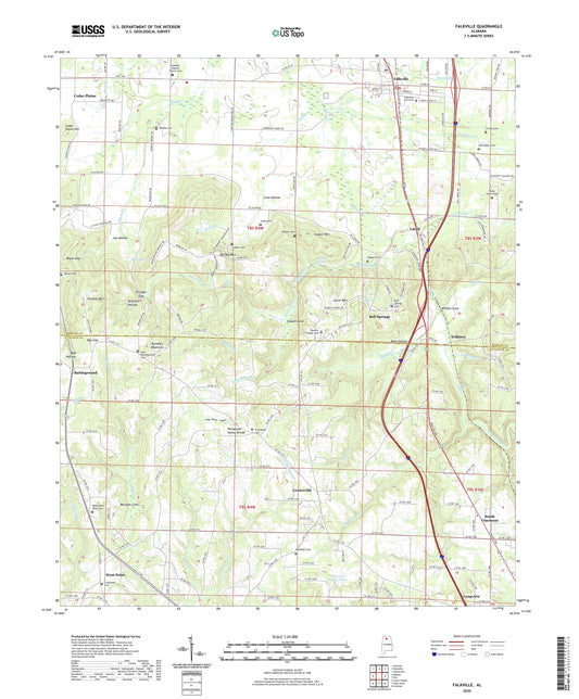 Falkville Alabama US Topo Map Image