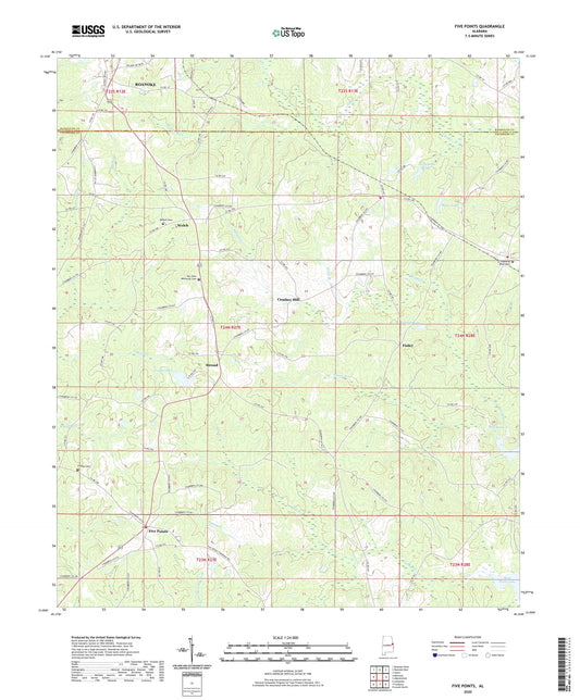Five Points Alabama US Topo Map Image