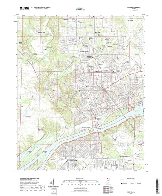 Florence Alabama US Topo Map Image