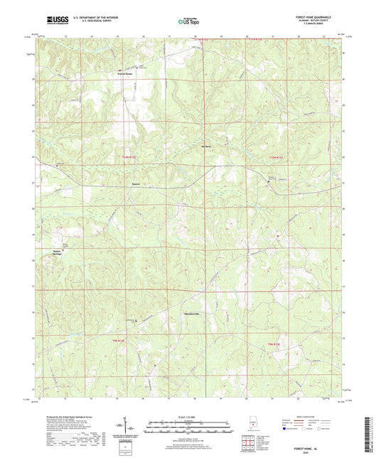 Forest Home Alabama US Topo Map Image