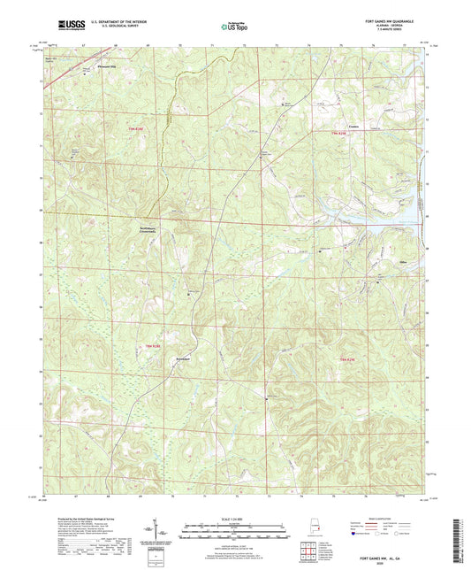 Fort Gaines NW Alabama US Topo Map Image
