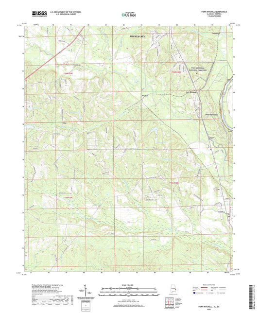 Fort Mitchell Alabama US Topo Map Image
