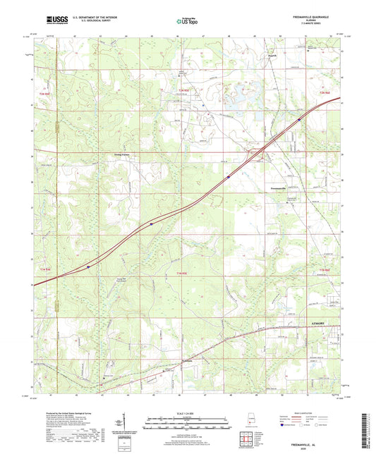 Freemanville Alabama US Topo Map Image