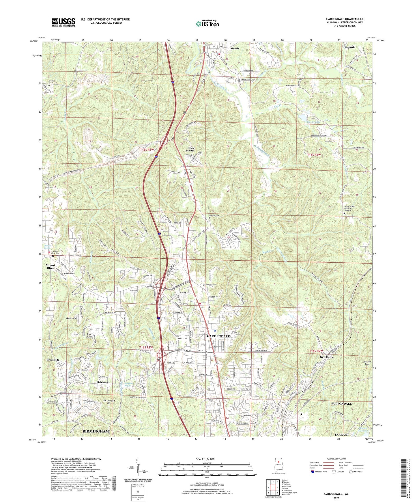 Gardendale Alabama US Topo Map Image