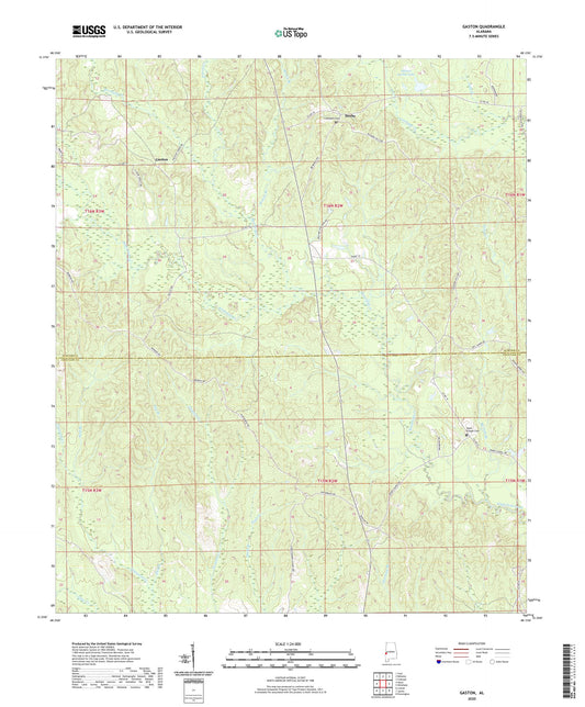 Gaston Alabama US Topo Map Image