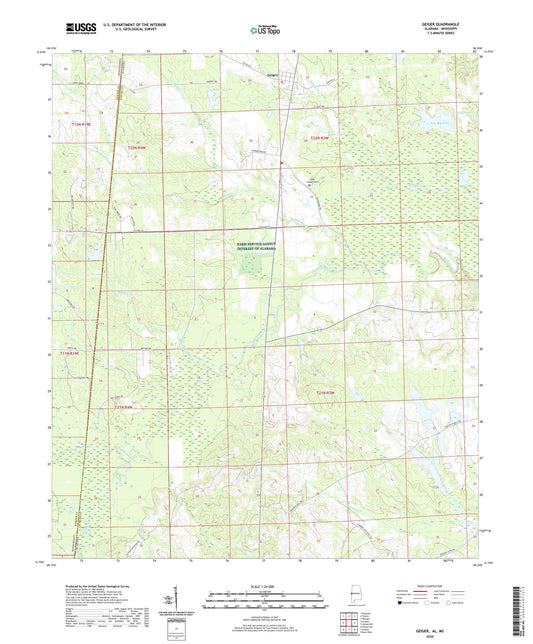 Geiger Alabama US Topo Map Image