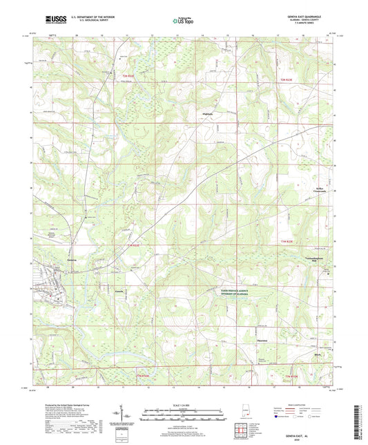 Geneva East Alabama US Topo Map Image